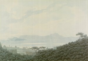 A Baía de Nápoles de Capodimonte, Itália, c.1790 (wc sobre lápis sobre papel)